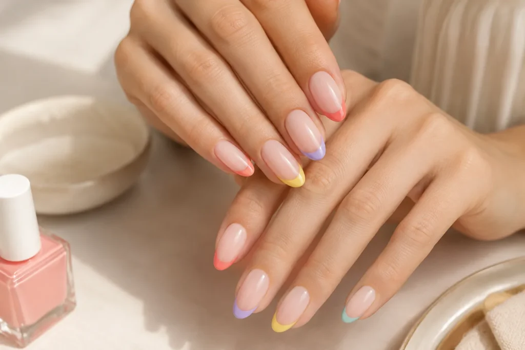 french-manucure-coloree-tendance-ongles-2026