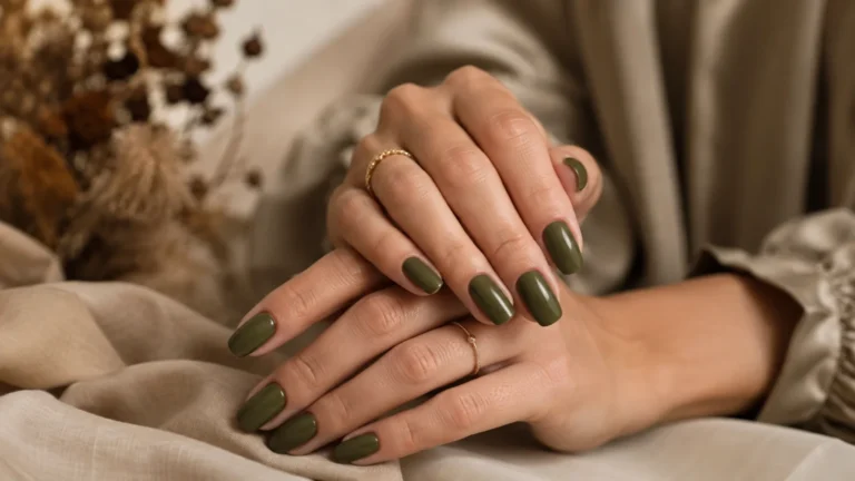 ongles vert olive tendance rentree 2026