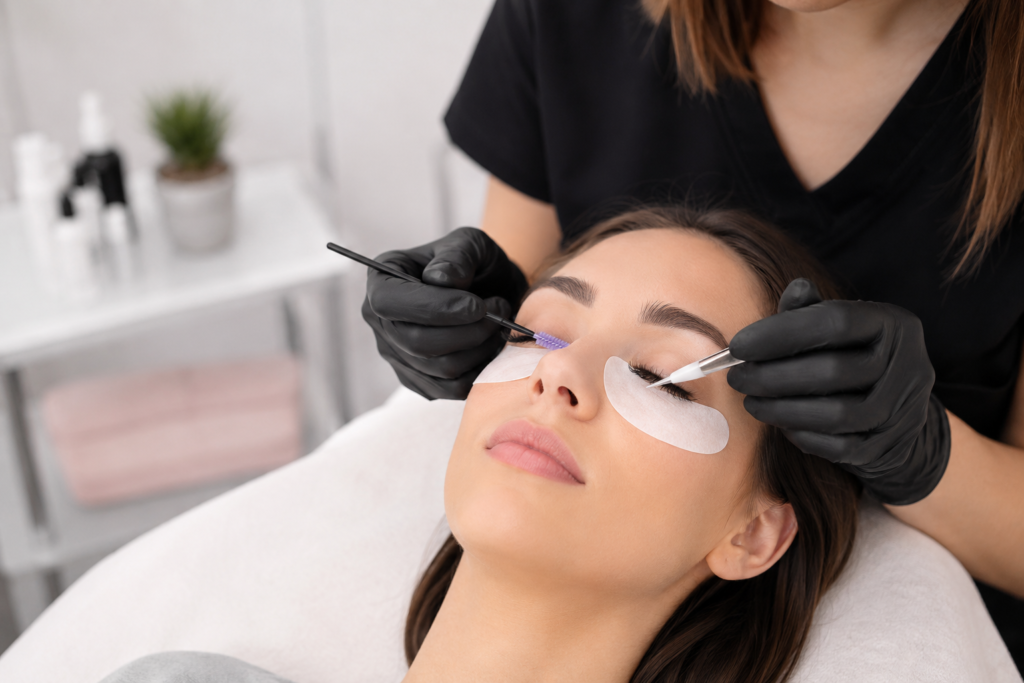 Formation extension de cils à Lille : pose cil à cil sur une cliente